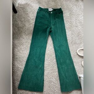 Princess Polly Green Corduroy High-Waist Pants